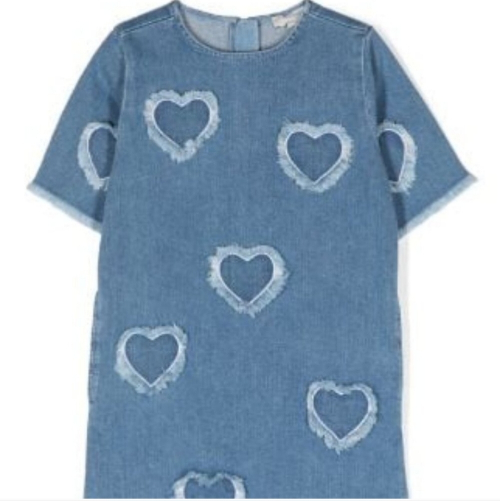 Stella McCartney Heart Patch Denim Dress sz 14 NWT